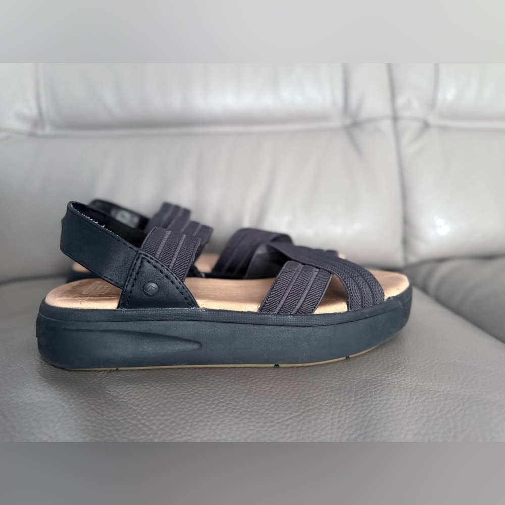 Woman's Sandals Sperry Bayou Plushstep Flatform Size 9 Black
